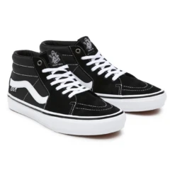 Vans Skate Grosso Mid Black/ White/ Emo Leather -Ski Apparatuur Winkel Vans Skate Grosso Mid Black White Emo Leather 4