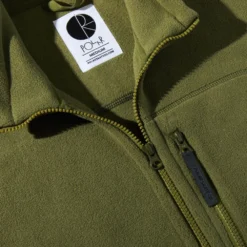 Polar Basic Fleece Jacket Army Green -Ski Apparatuur Winkel polar basic fleece jacket army green close