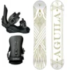 DJ Aguila White Art Deco 155 2023 Snowboard + V Pro Black Bindingen Snowboard Set